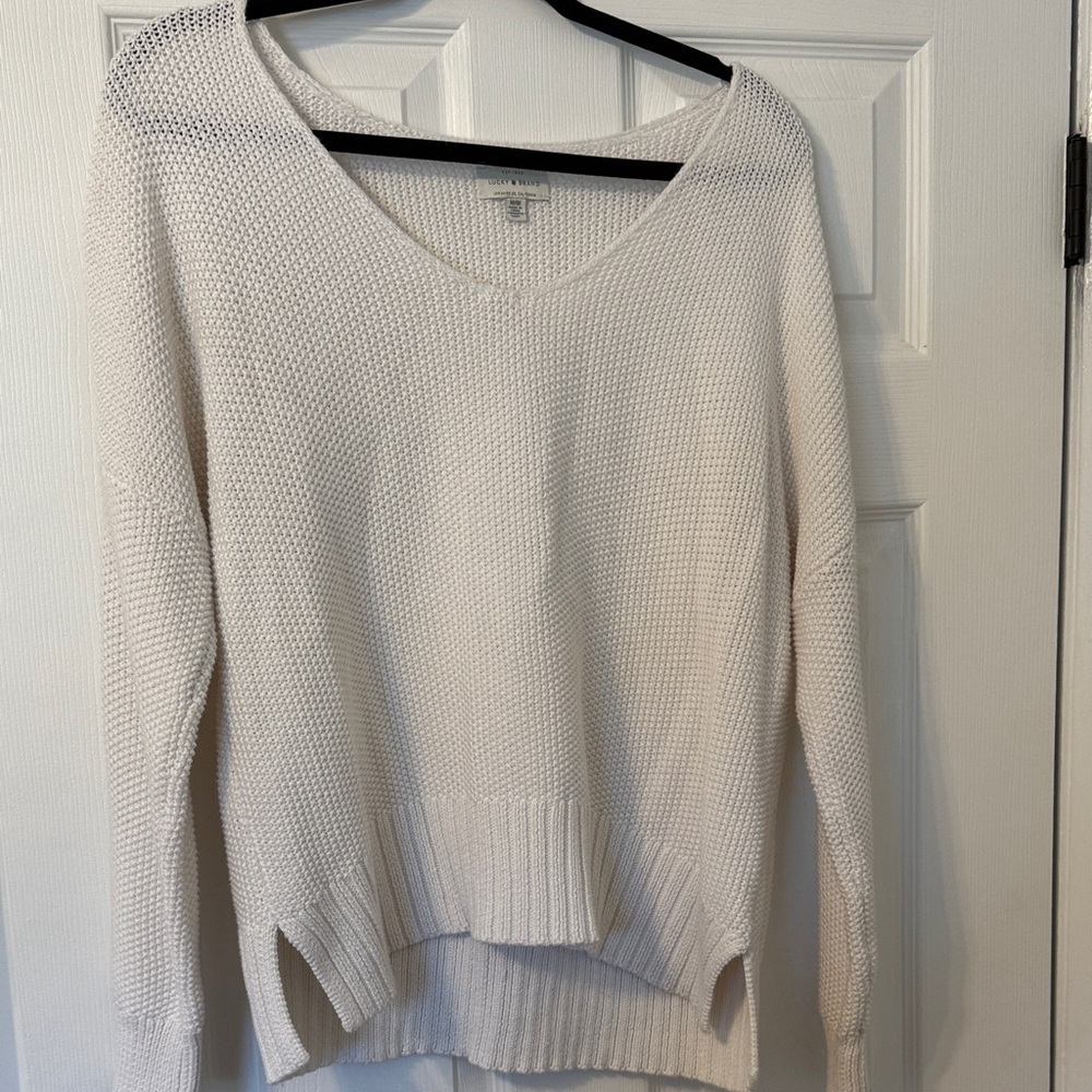 Lucky Brand Cream V-Neck Sweater